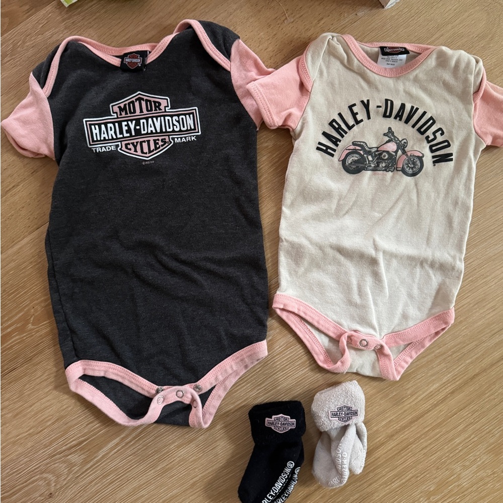 Harley-Davidson Kids One Piece Set - Black and Cream